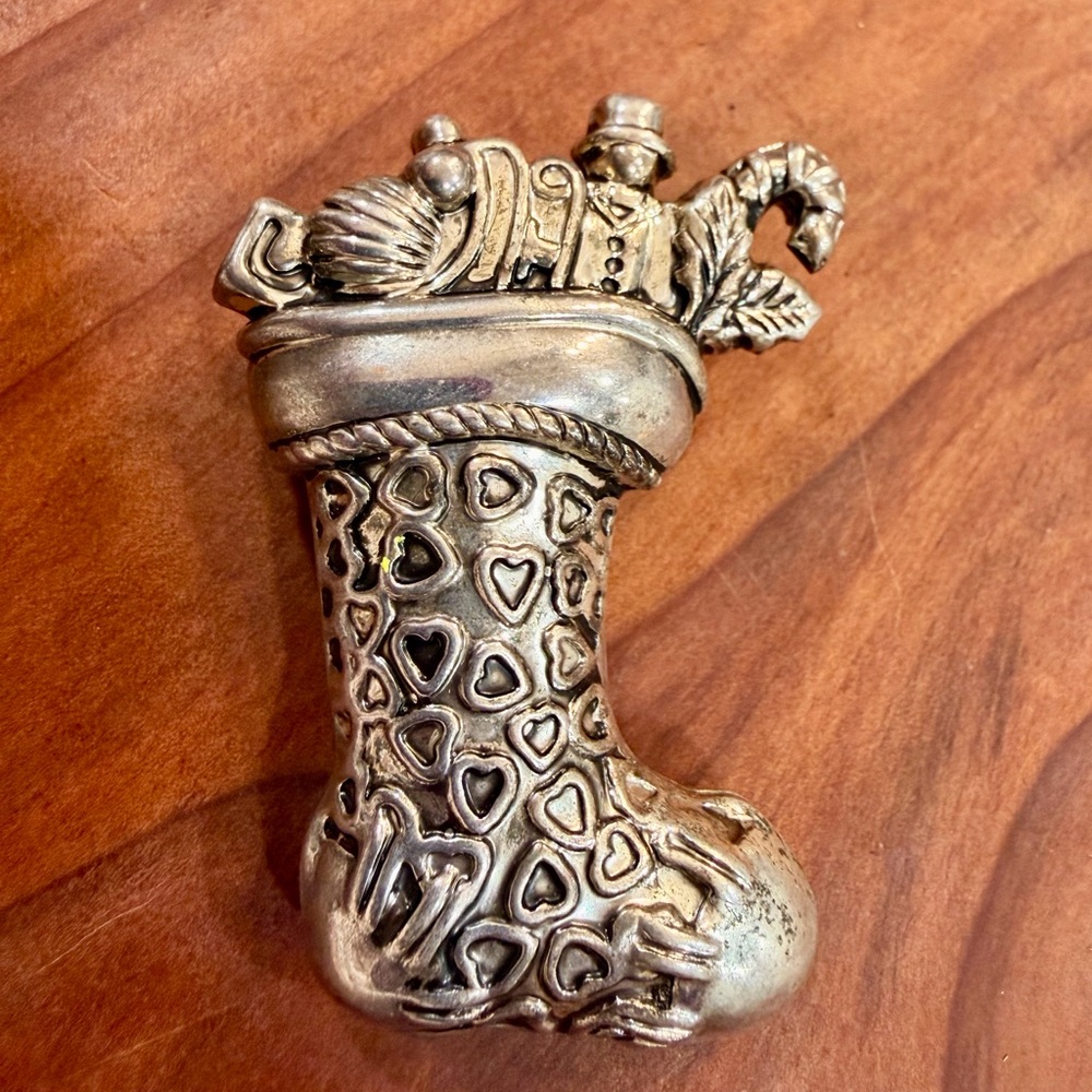 Vintage  Christmas Stocking Brooch/Pendant
